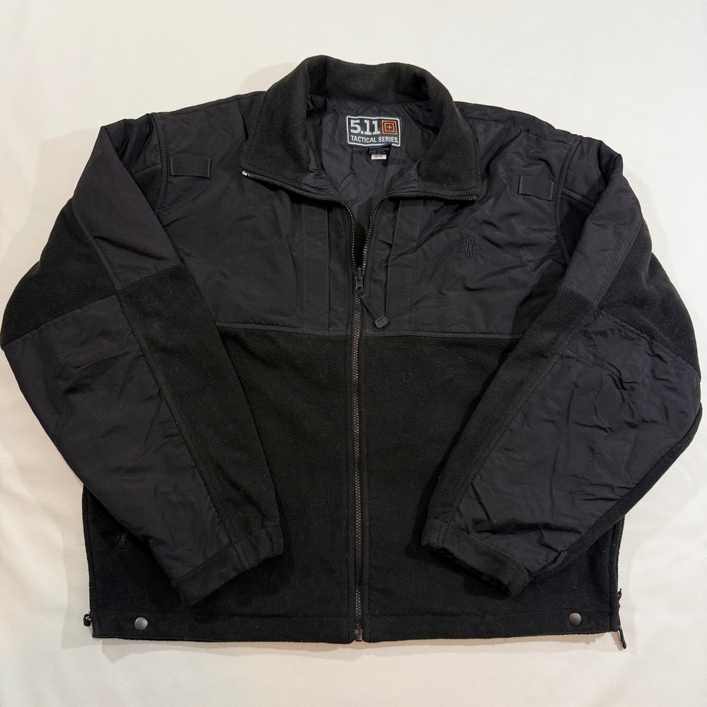 5.11 Tactical Fleece Jacket Mens XL Black Full Zip Reinforced Utility 48038
